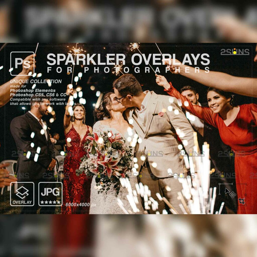 Wedding sparkler overlays, Sparkler overlay - MasterBundles