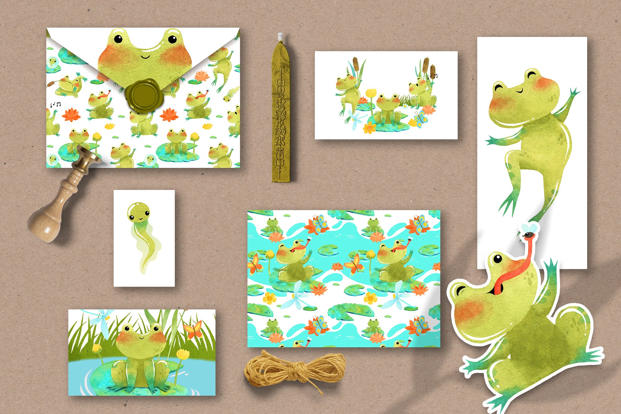 Big set with example of using frog collection.