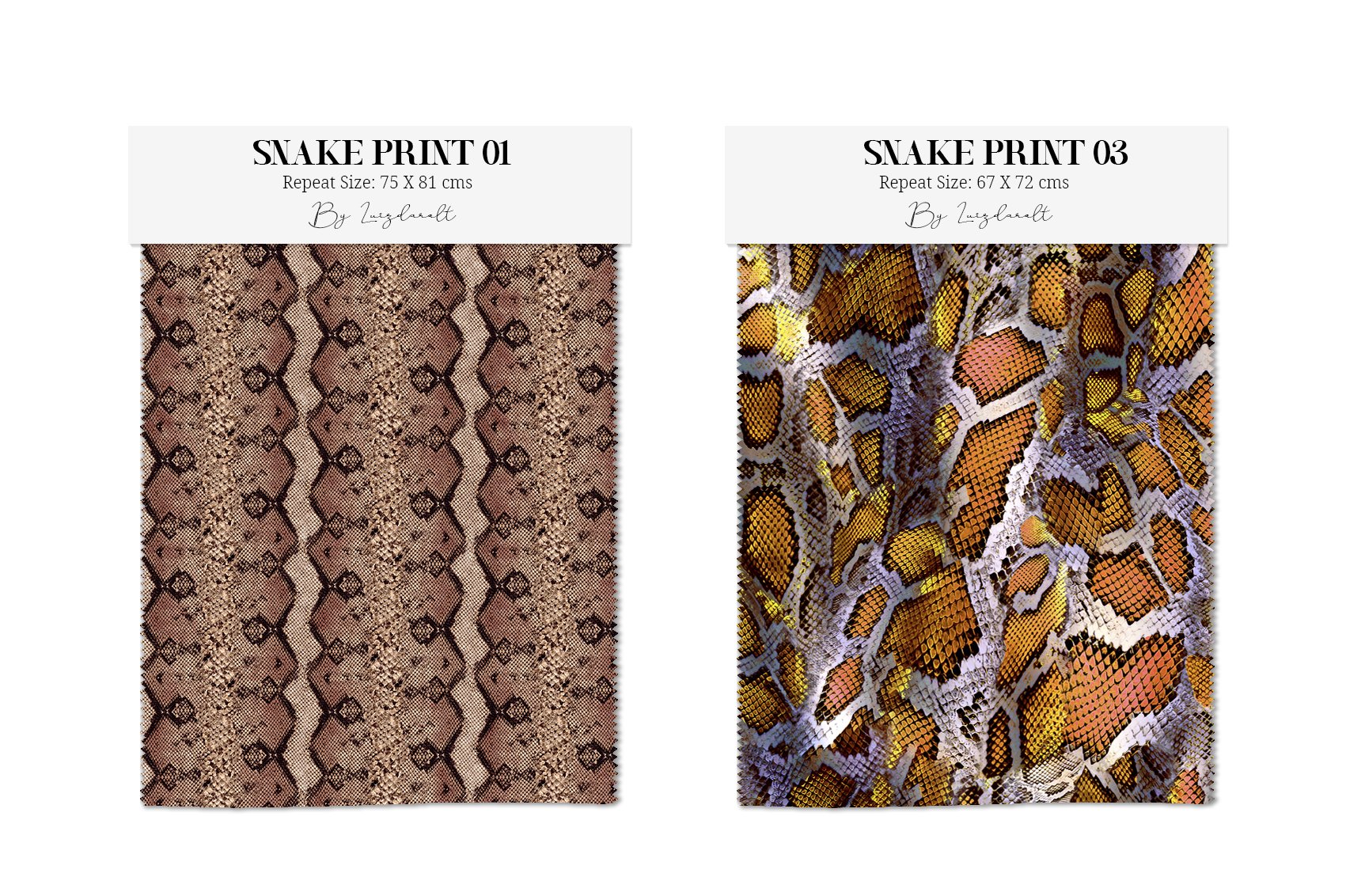 Two options of snake prints.