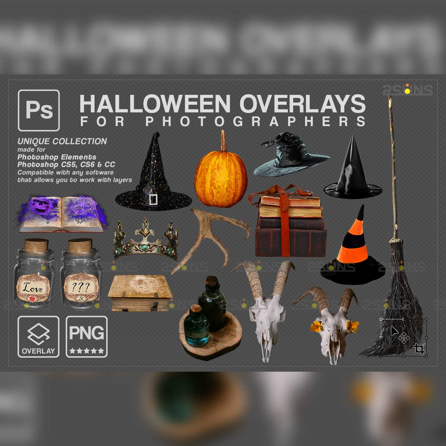 Halloween Photoshop Halloween Overlays previews.