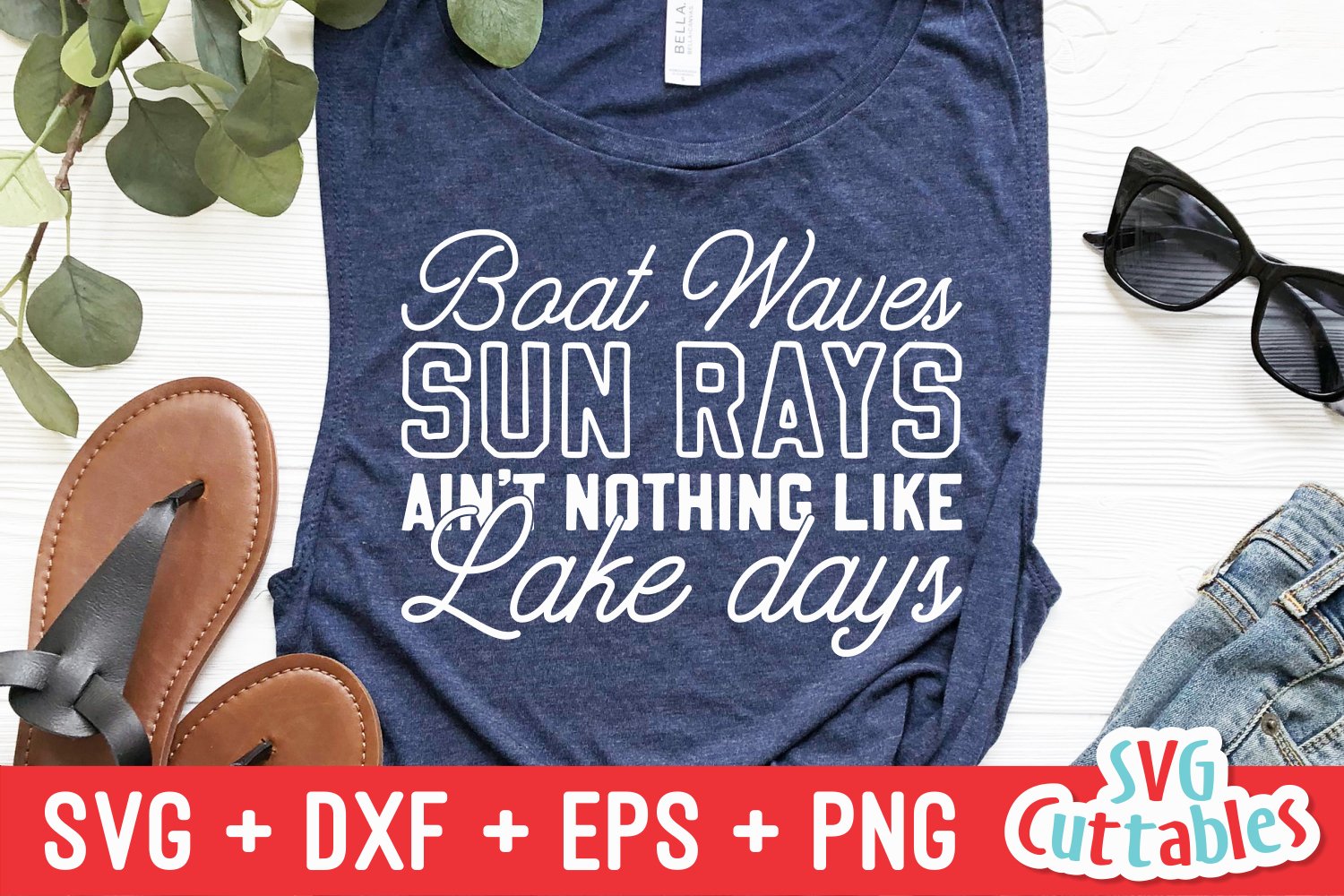 T-shirt design with lake days vibes.