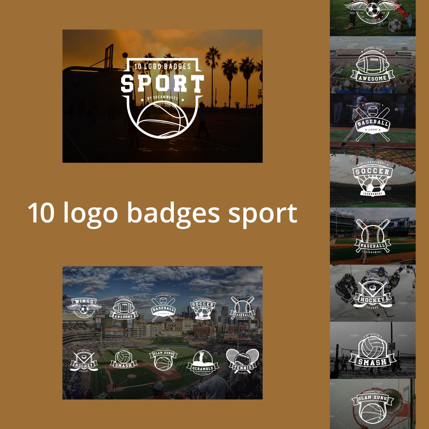 10 logo badges sport.