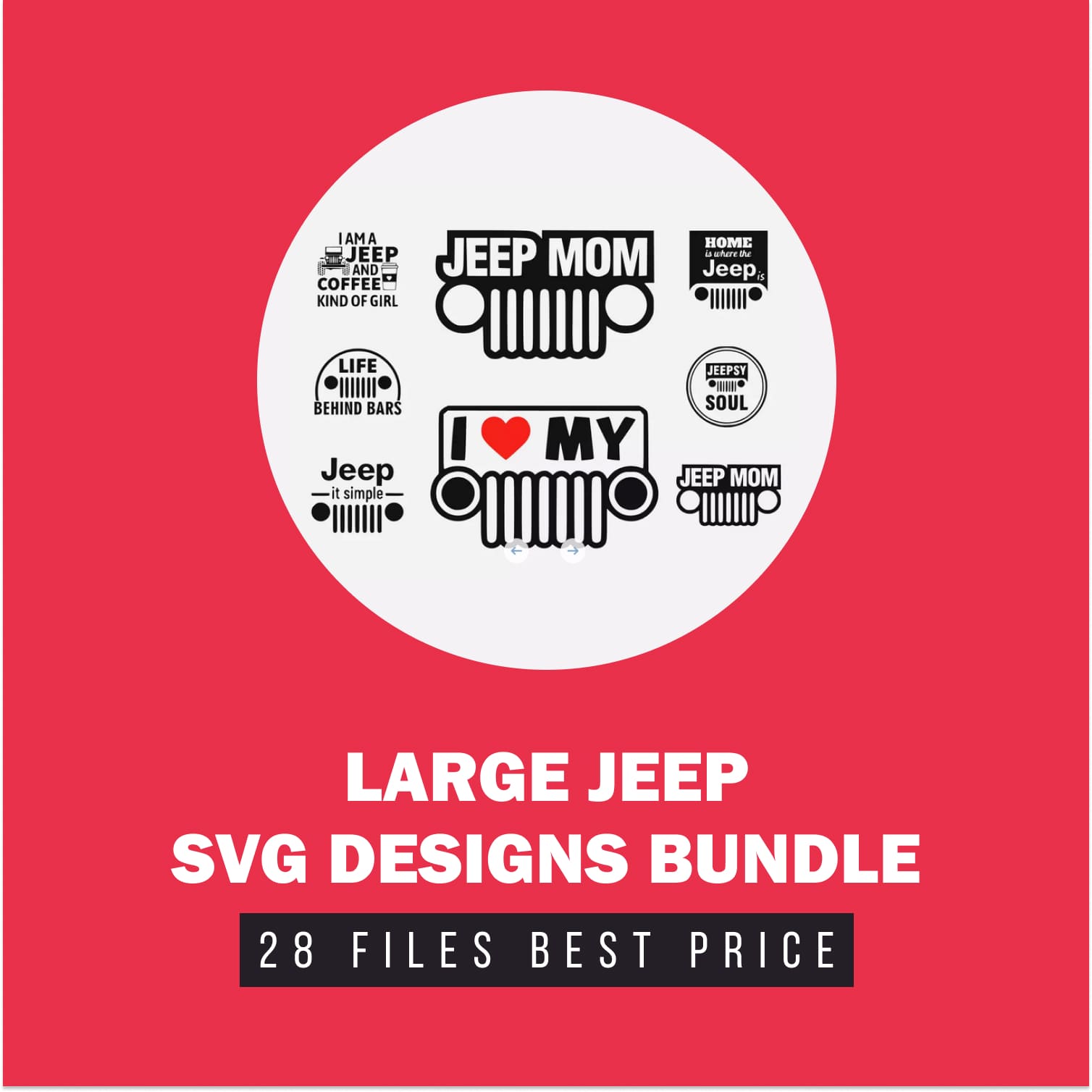 Large Jeep SVG Designs Bundle: 28 Files Best Price.