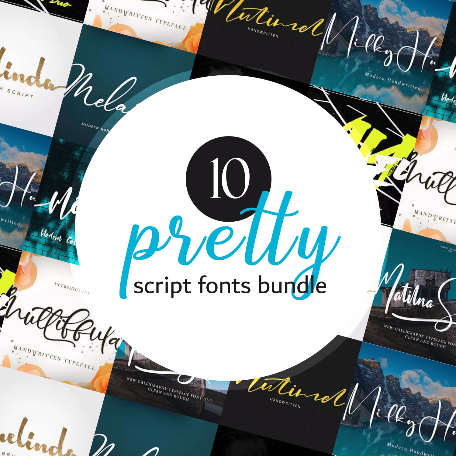 10 pretty script fonts bundle.