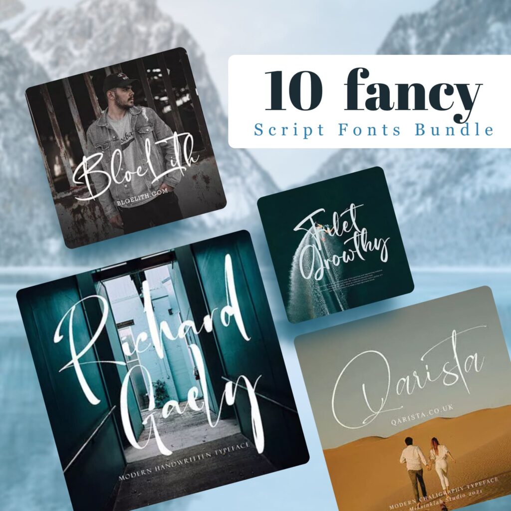 10 Fancy Script Fonts Bundle – MasterBundles