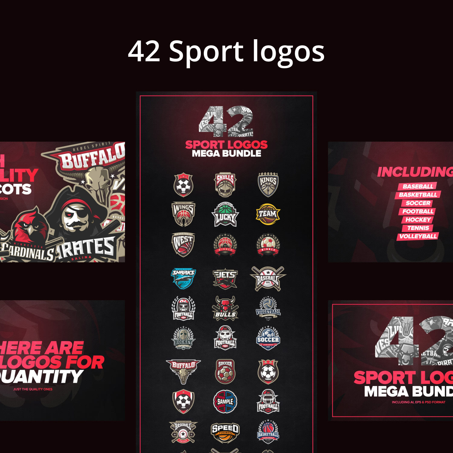 42 Sport logos MEGA BUNDLE.