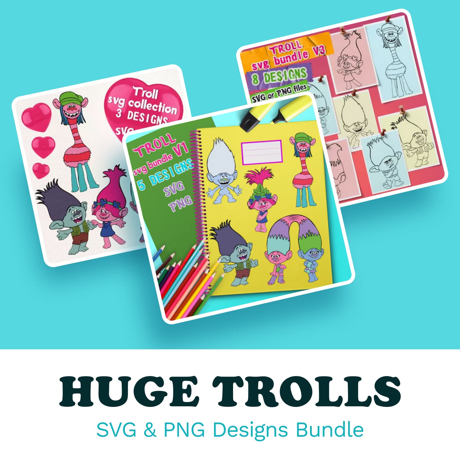 Huge Trolls SVG & PNG Designs Bundle – MasterBundles