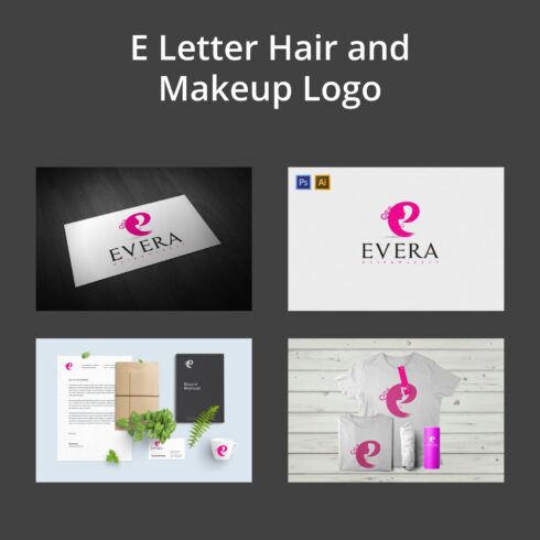 E Letter Hair and Makeup Logo - main image preview.
