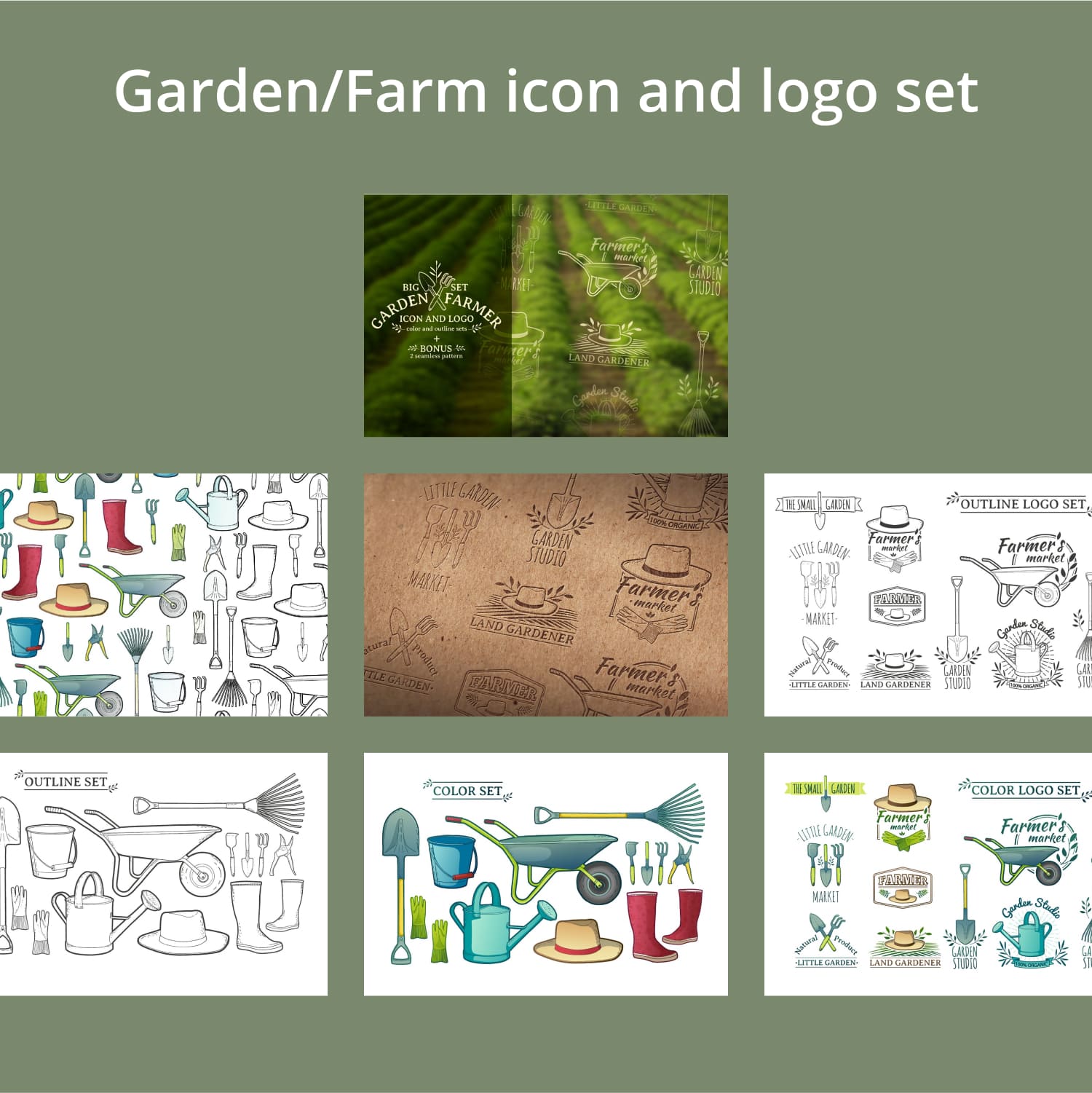 Garden/Farm icon and logo set.