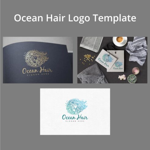 Ocean Hair Logo Template - main image preview.