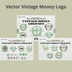 Vector Vintage Money Logo Set.