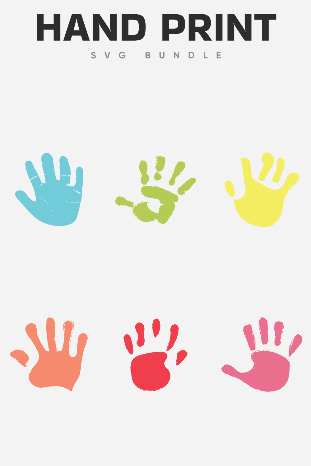 Colorful hand print for different purposes.