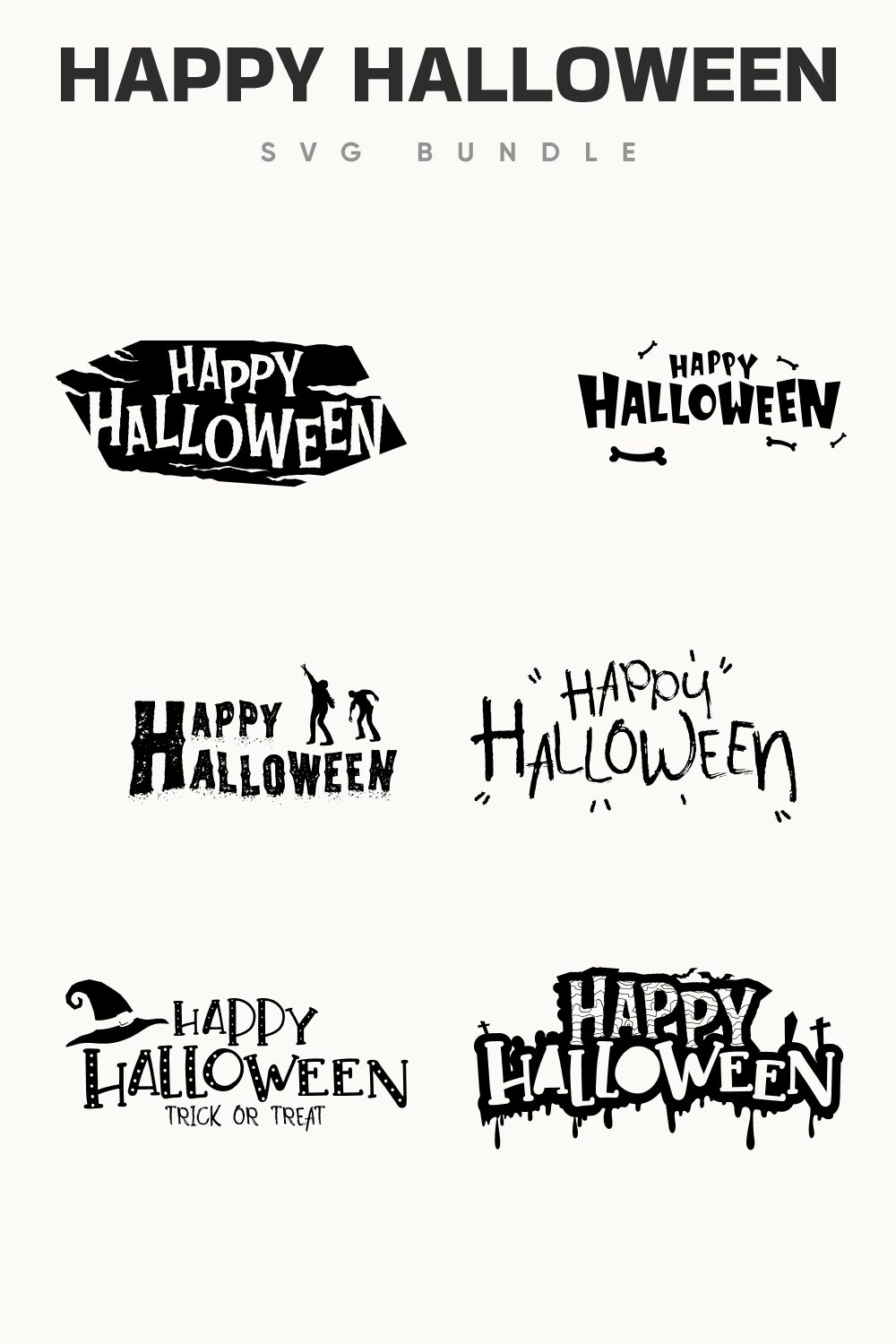 Halloween phrases in a black.