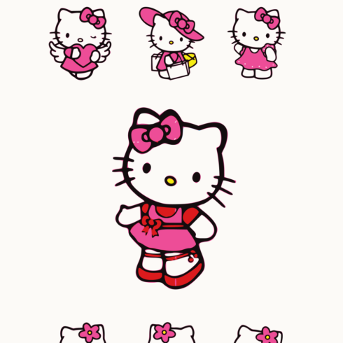So cute hello kitty in her classic dress.