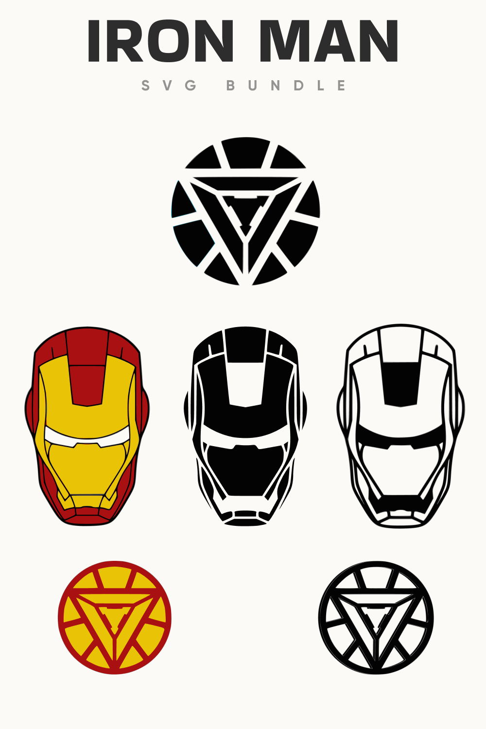 Diverse of the iron man face.