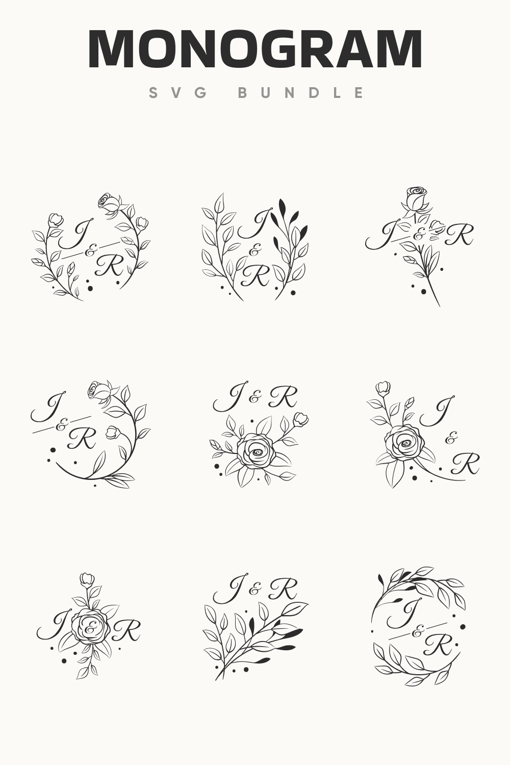 Flower Monogram SVG Bundle