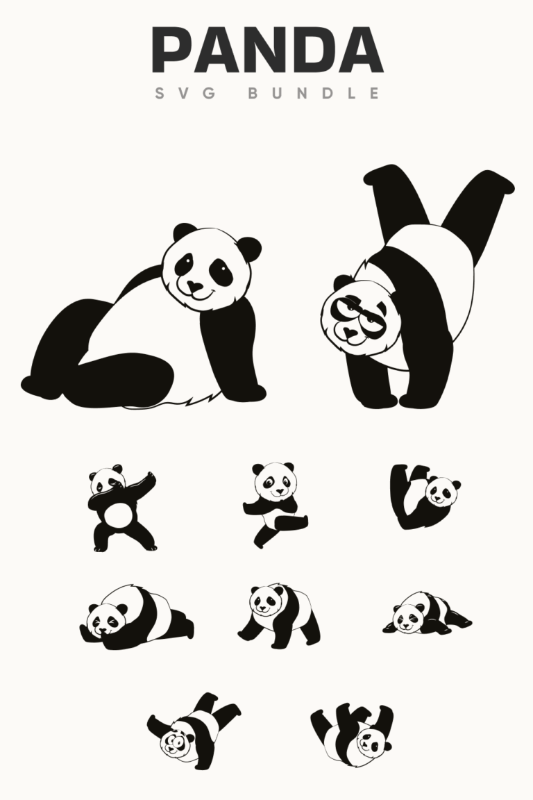 10 Panda SVG Designs – MasterBundles