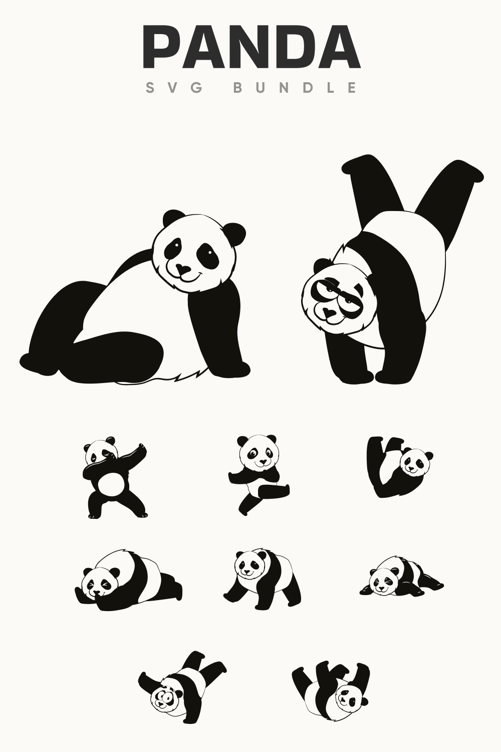 Funny panda in the different mood.