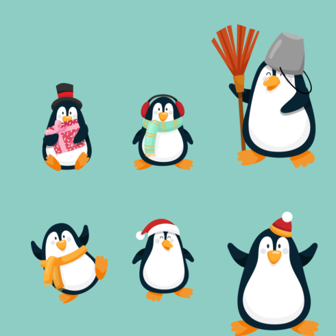 Diverse of the penguins characters.
