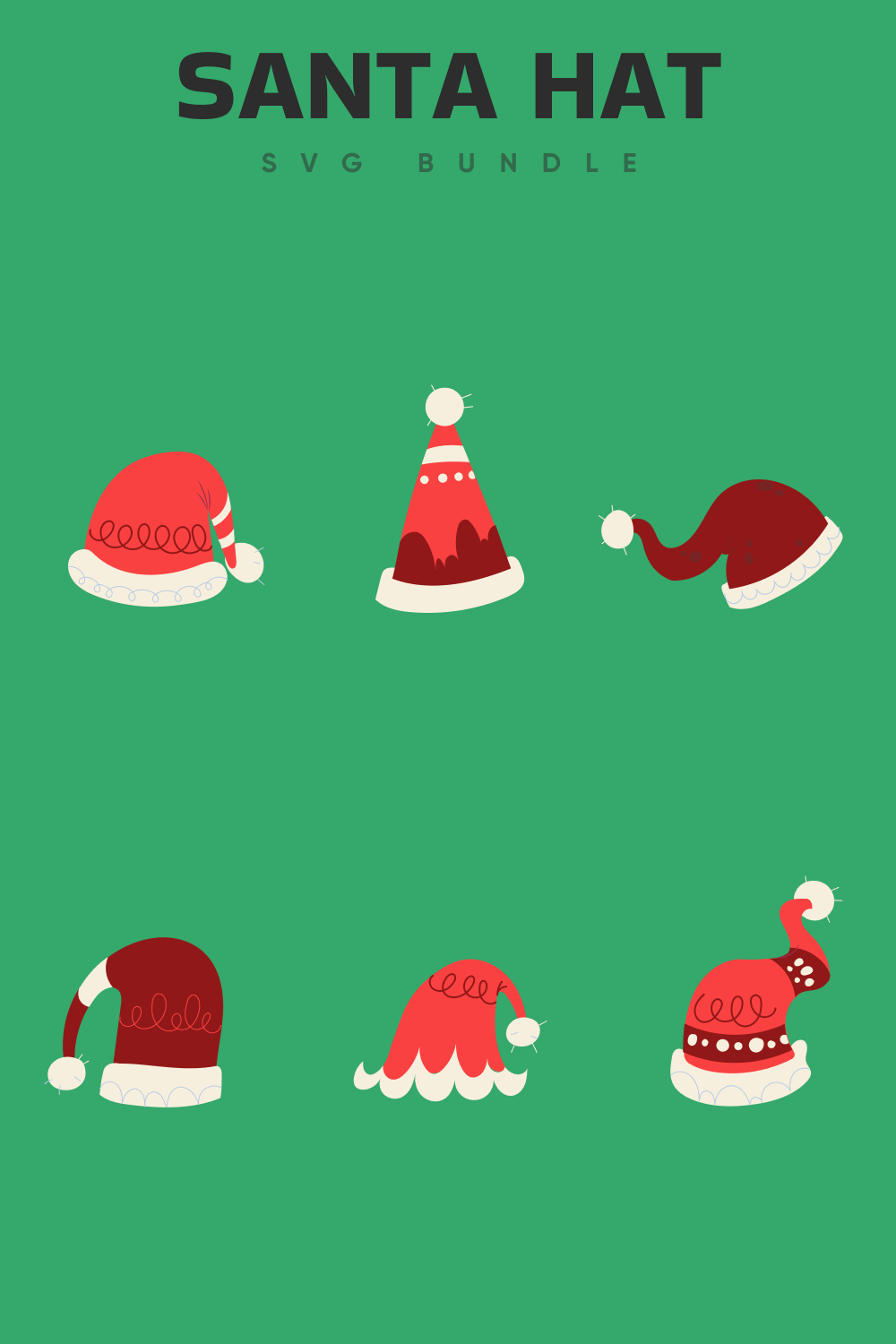 Diverse of Santa's hats.