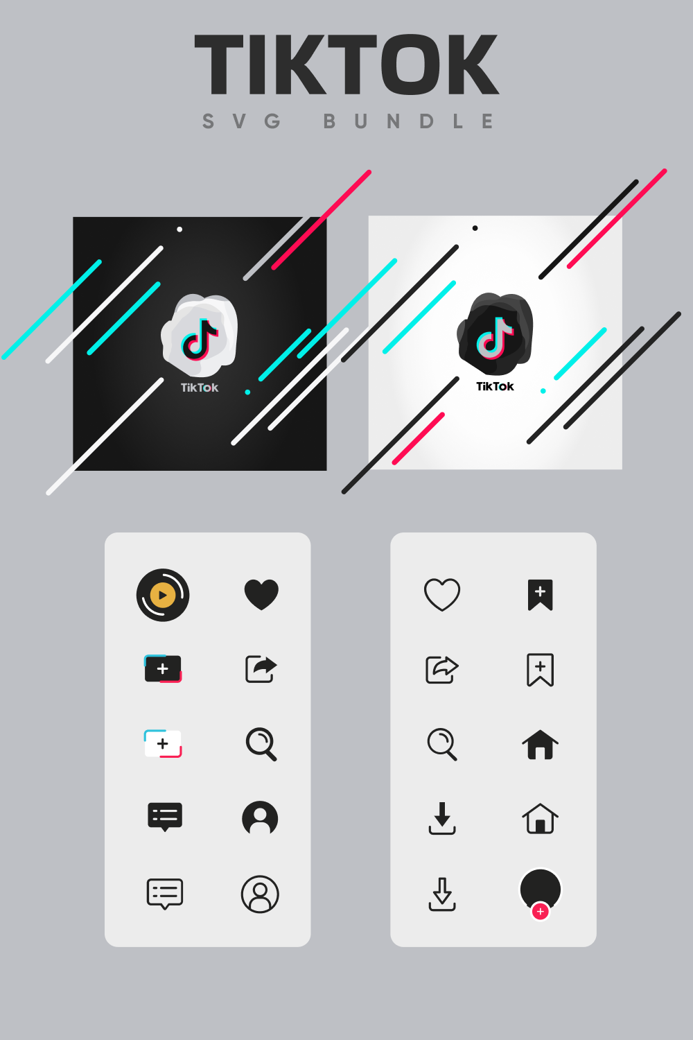 Modern logos and other items for tiktok.