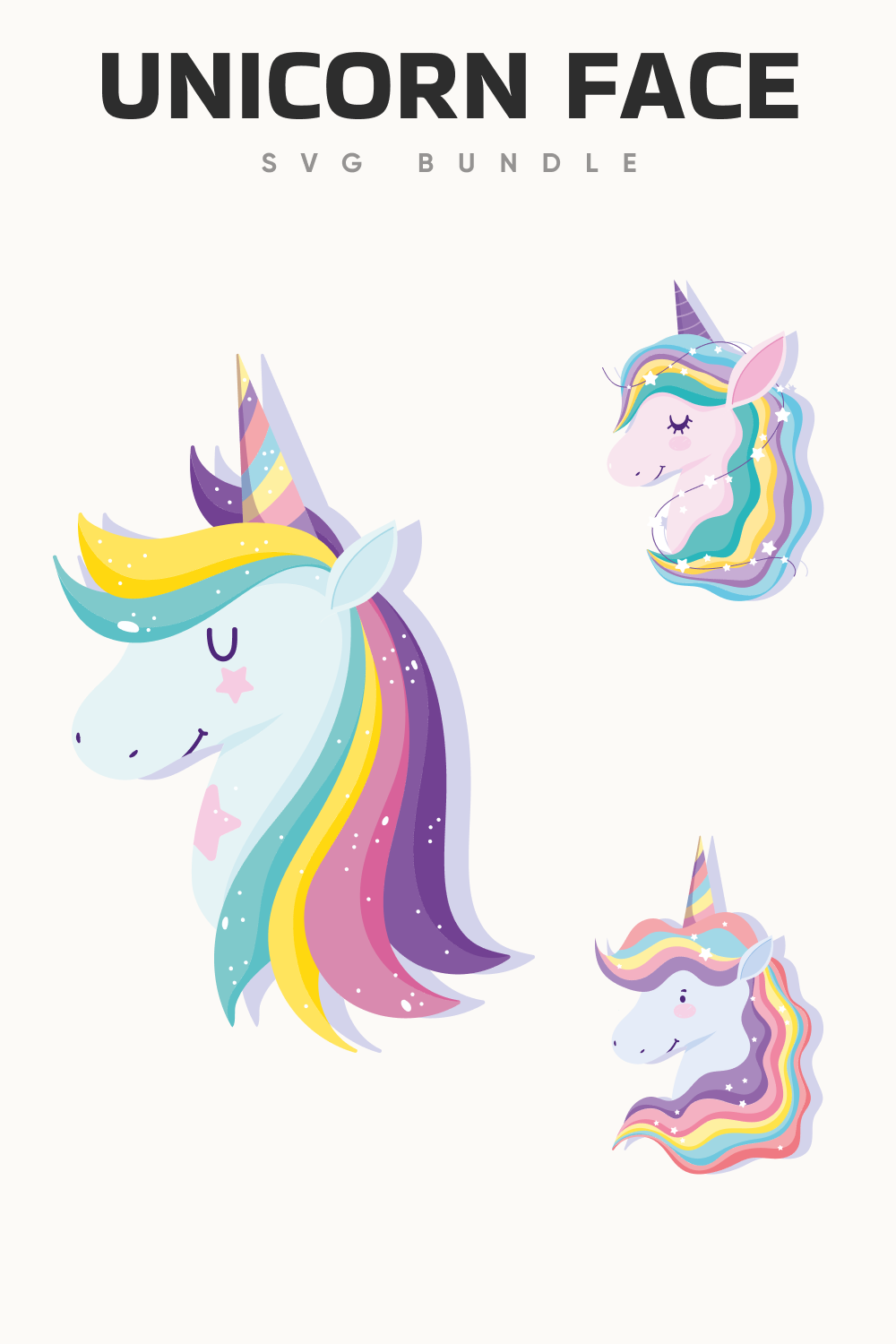 Calm colorful unicorns.