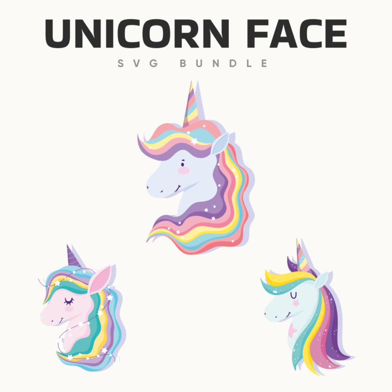 Unicorn Face SVG Files MasterBundles   01. Unicorn Face Svg Bundle 1100 X 1100 768x768 