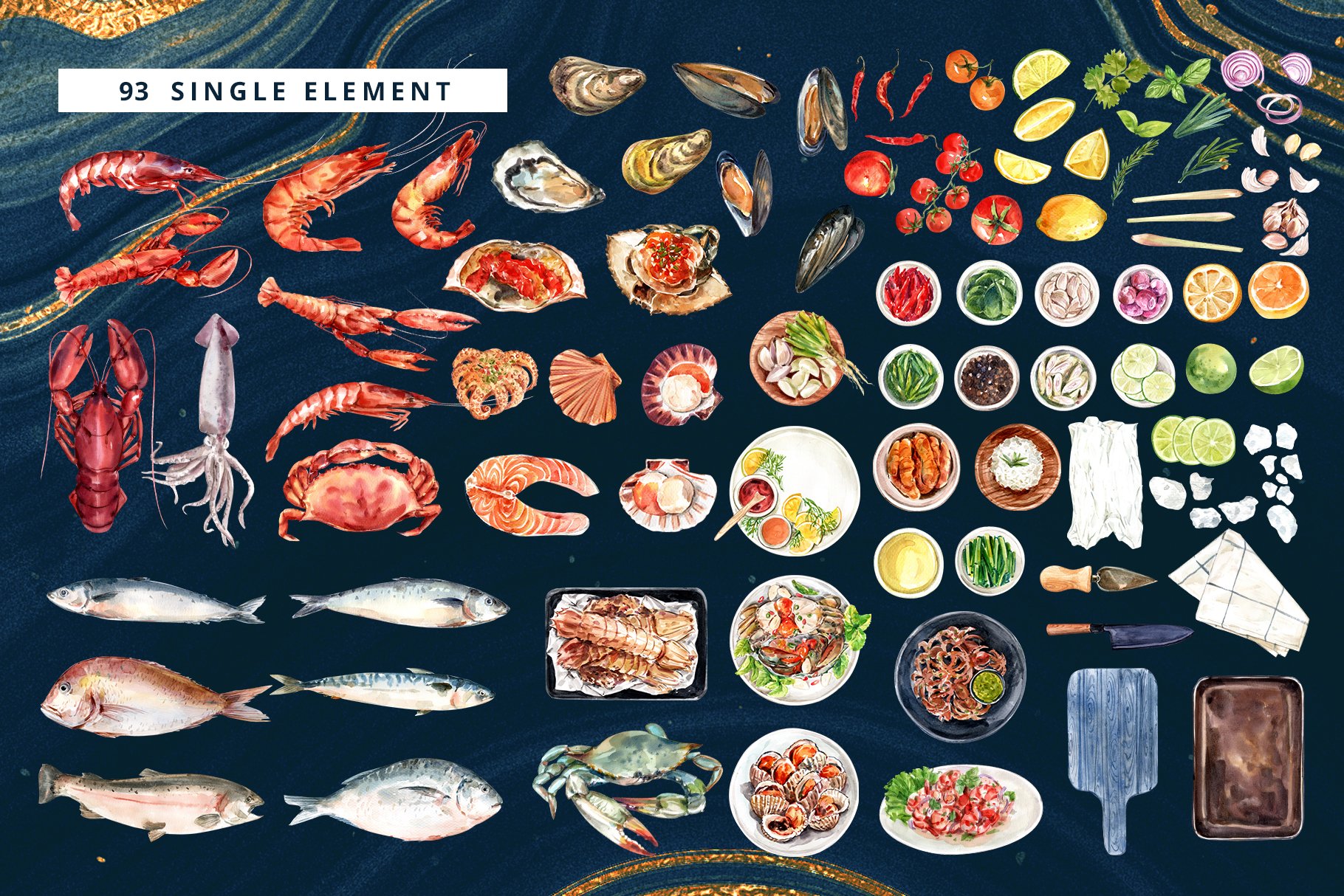 A lot of the seafood elements.