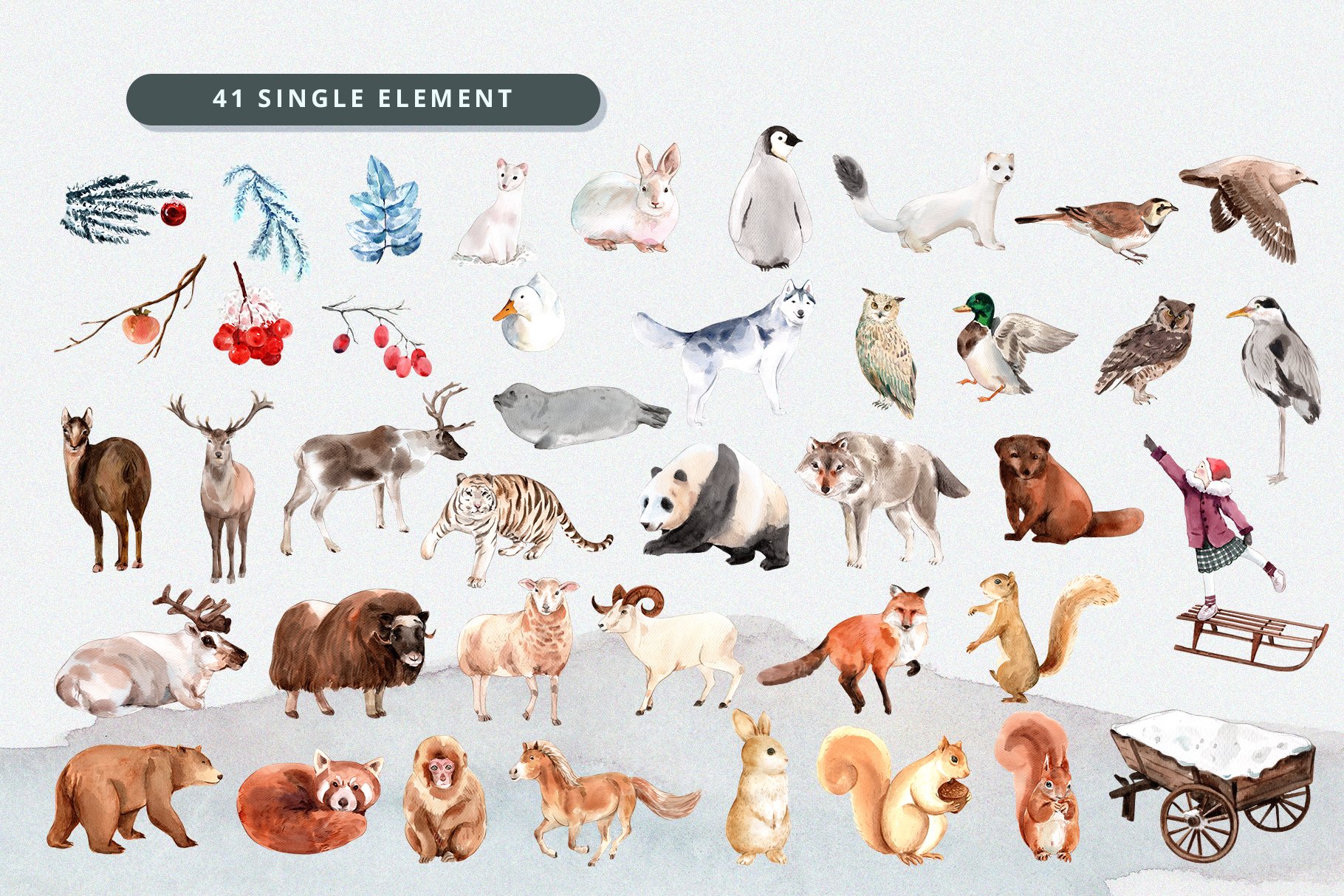 A lot of the winter animal elements.