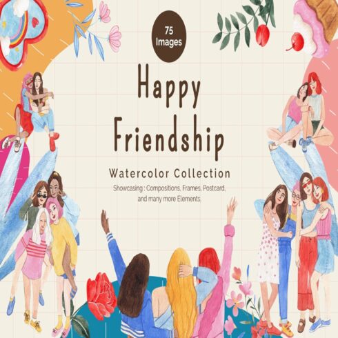 Happy friendship,GirlGang watercolor cover.