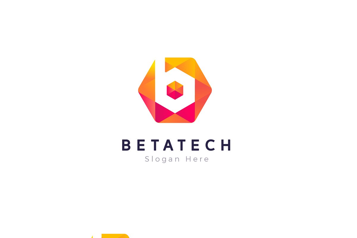Betatech logo in orange & pink color.