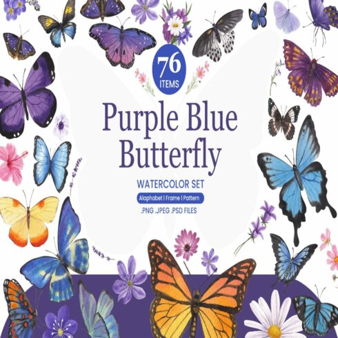 Purple Blue Butterfly Watercolor cover.