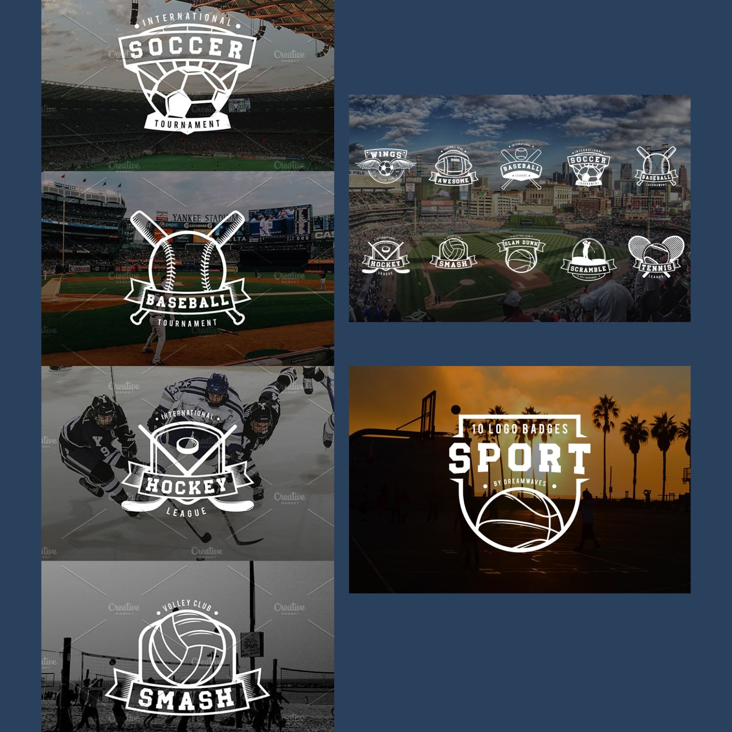 10 logo badges sport cover.