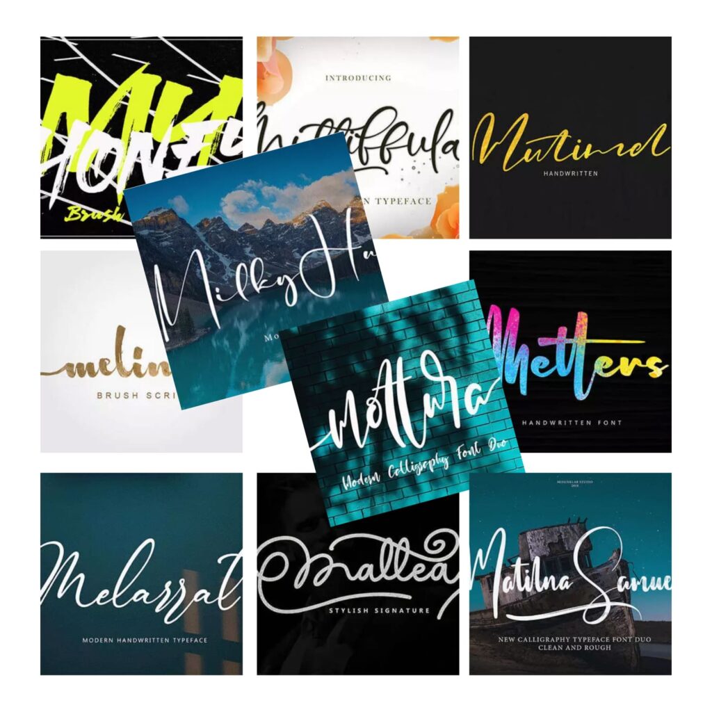 10 Pretty Script Fonts Bundle Masterbundles 