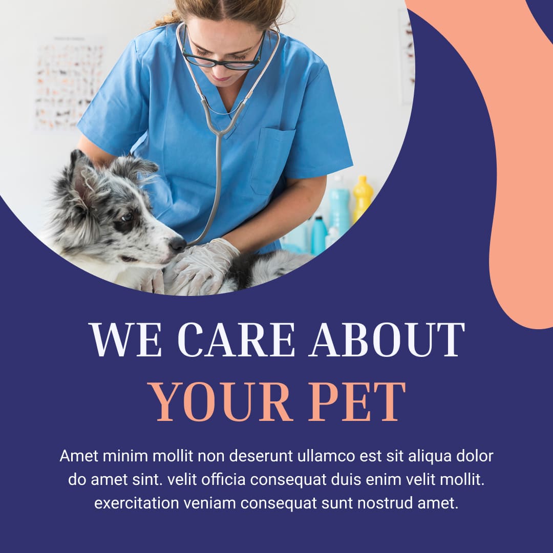 Cool social media template for dog care topics.