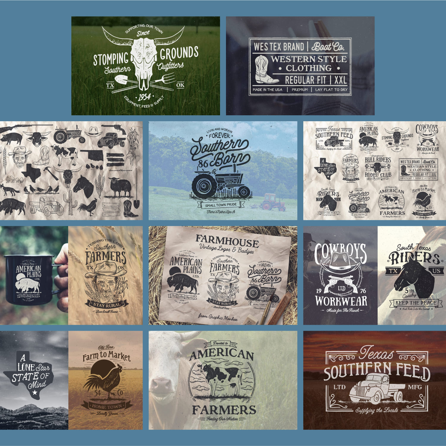 Farmhouse Vintage Badges and Logos cover.