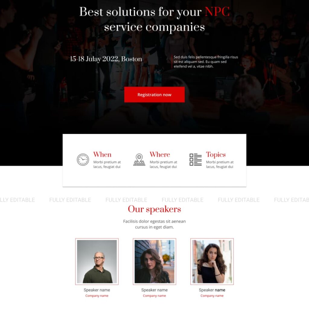 Modern Event Landing Page Template MasterBundles