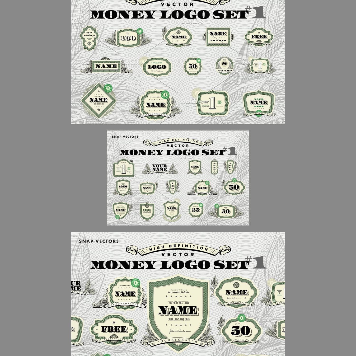Vector Money Logo Set #1 cover.