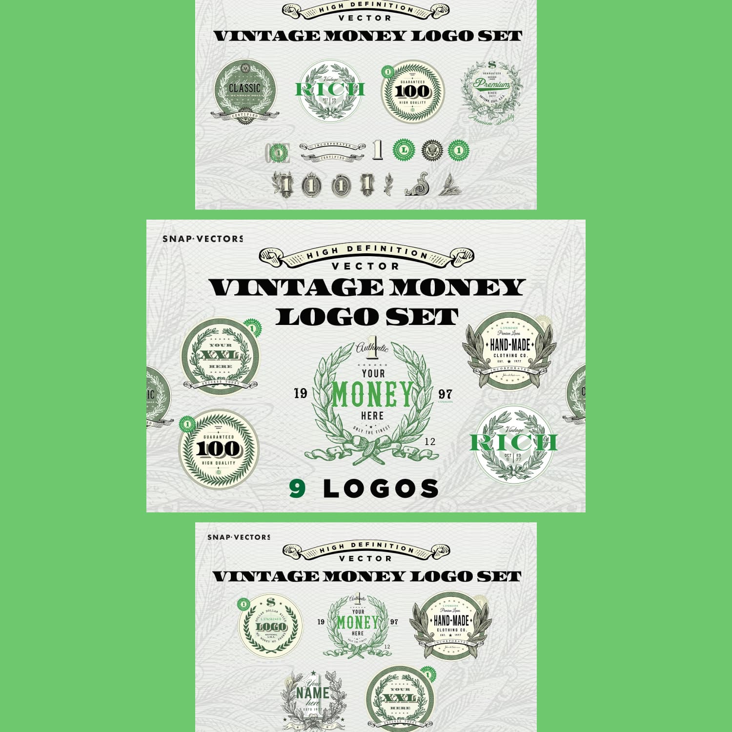 Vector Vintage Money Logo Set cover.