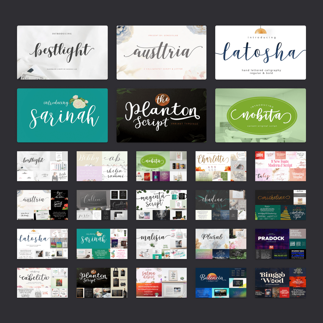 105+ Gorgeous Calligraphy Fonts from Genesislab cover.