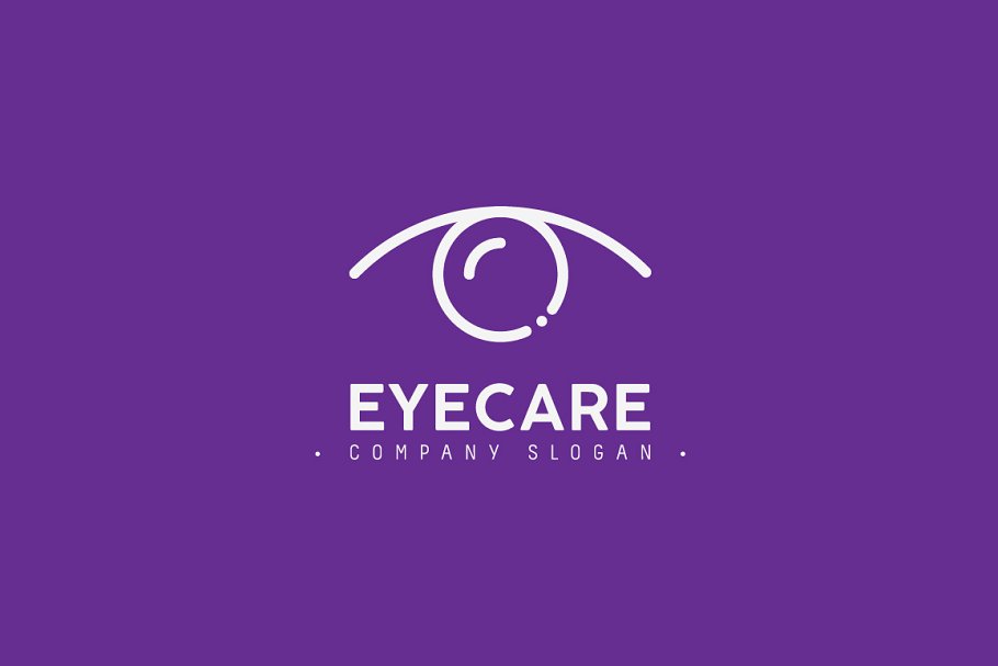 Light eye logo on the purple background.