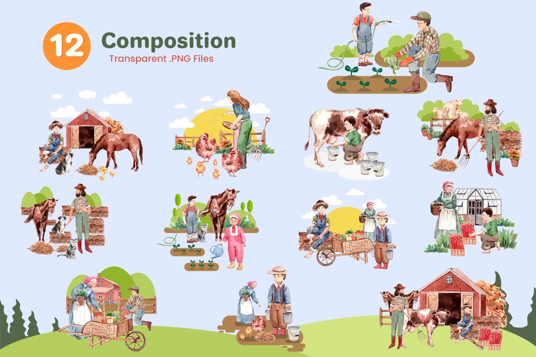 Full farm composition.