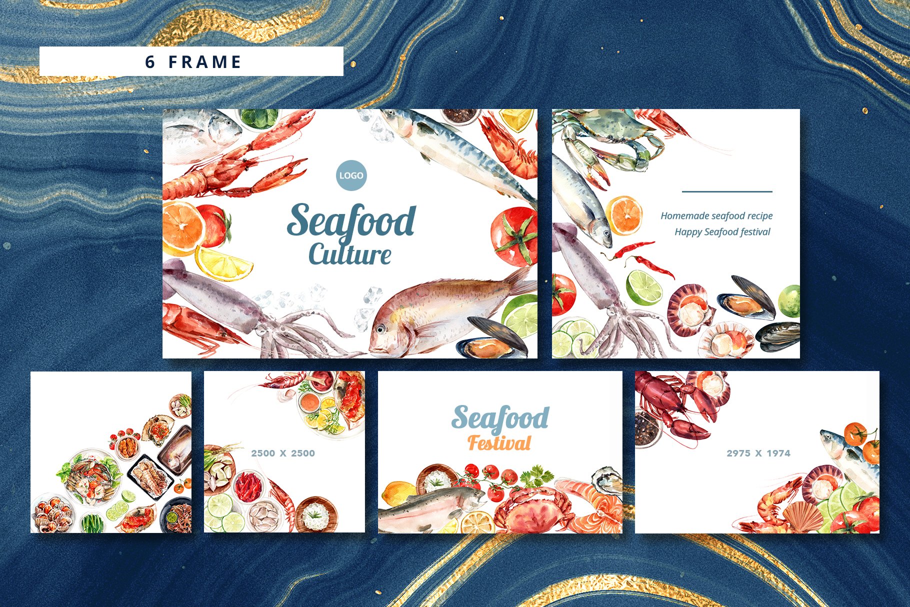 So bright seafood frames.