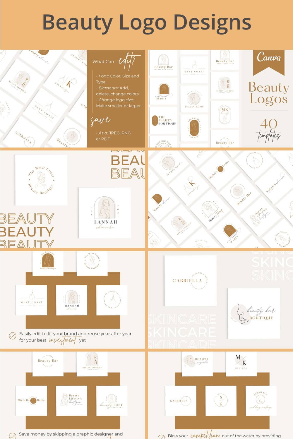Beauty Logo Designs - pinterest image preview.