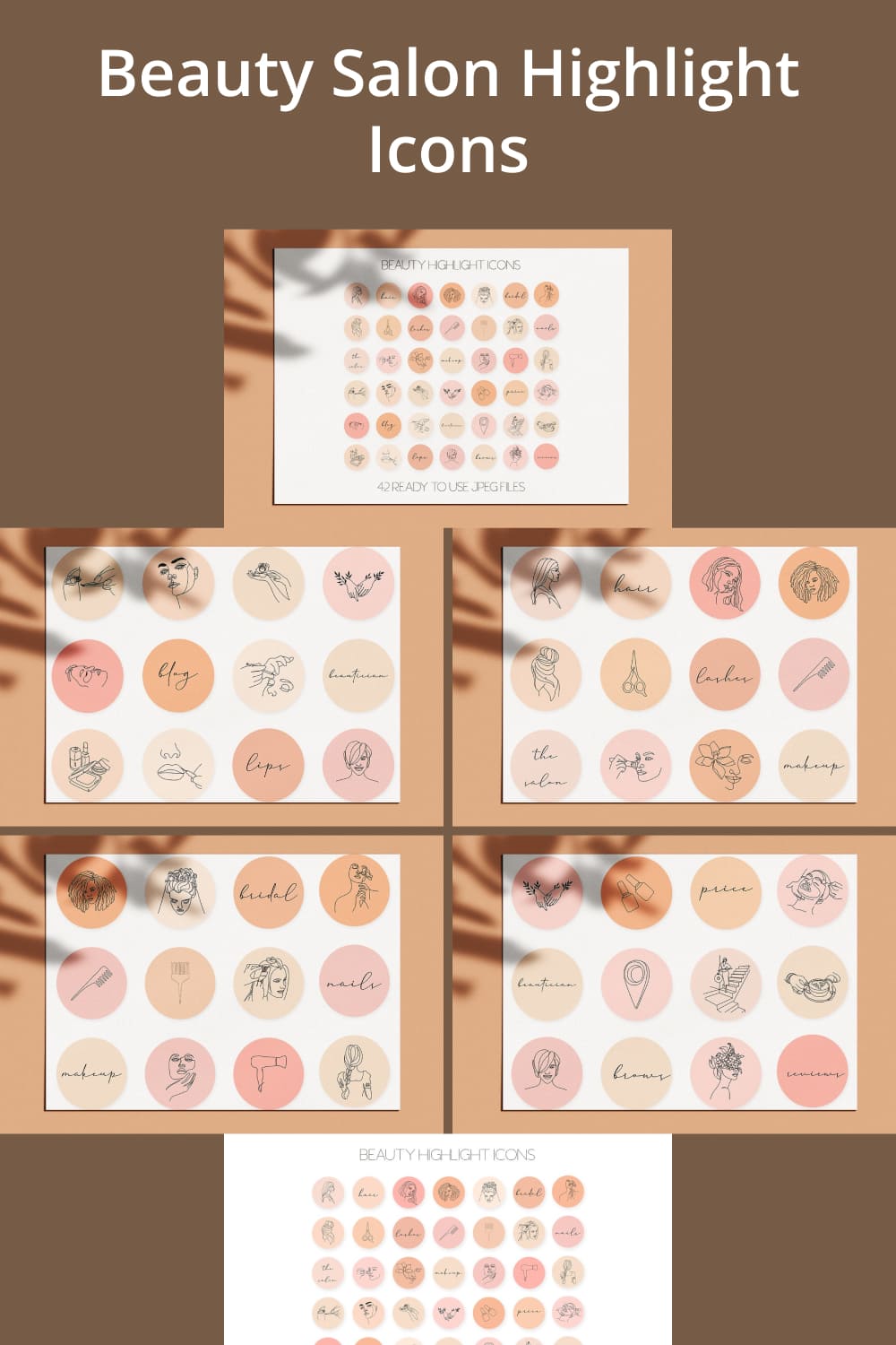 Beauty Salon Highlight Icons - pinterest image preview.