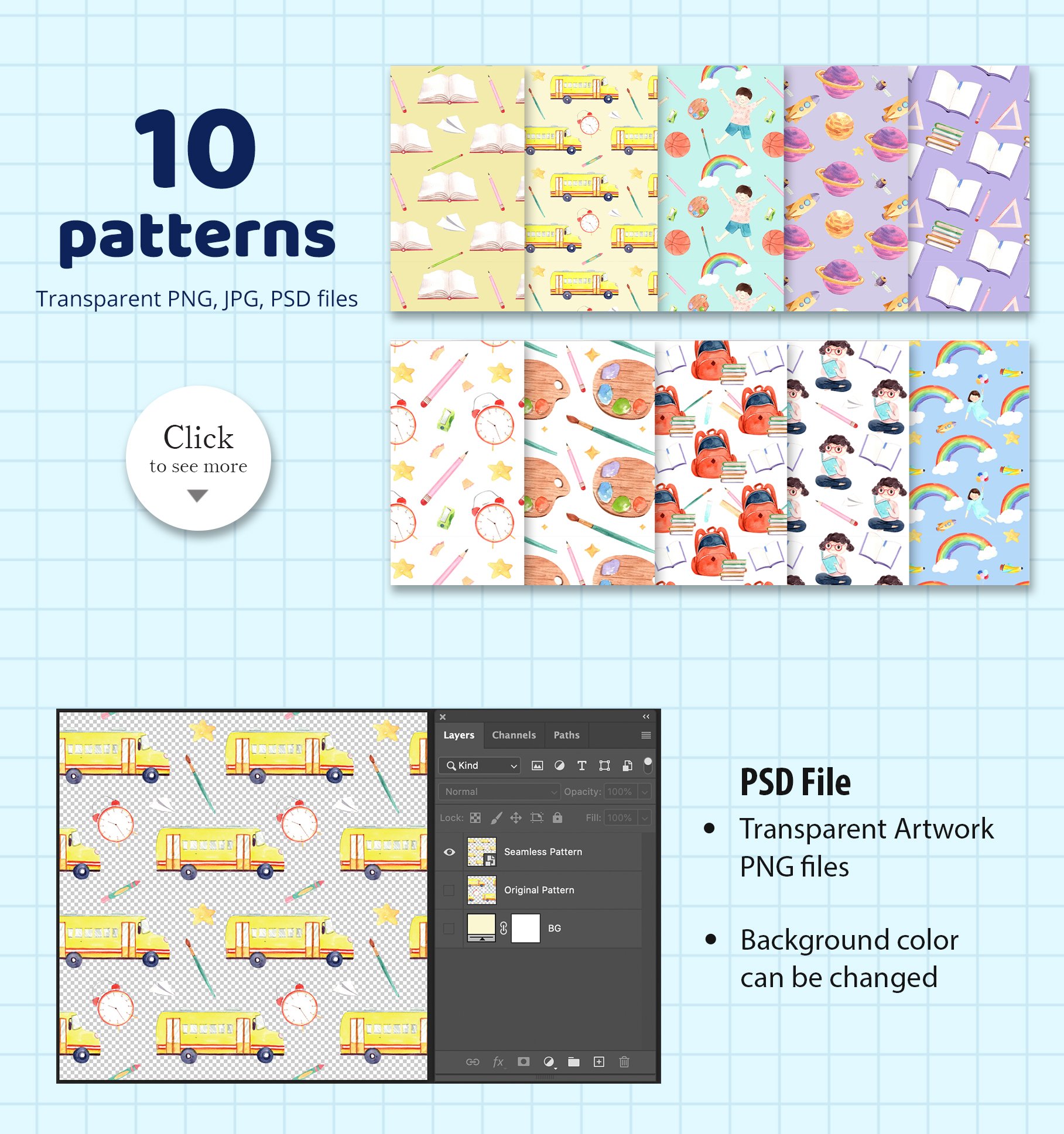 Pastel back to school patterns for you.