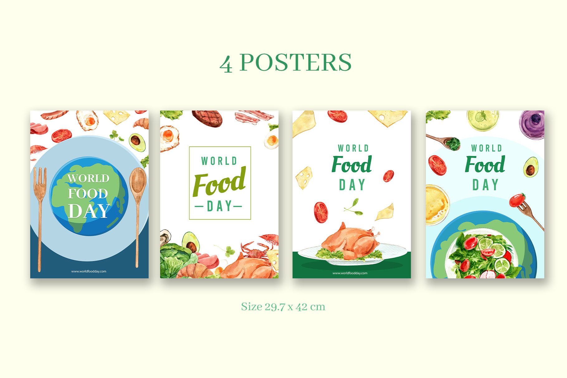 Four world food day posters.