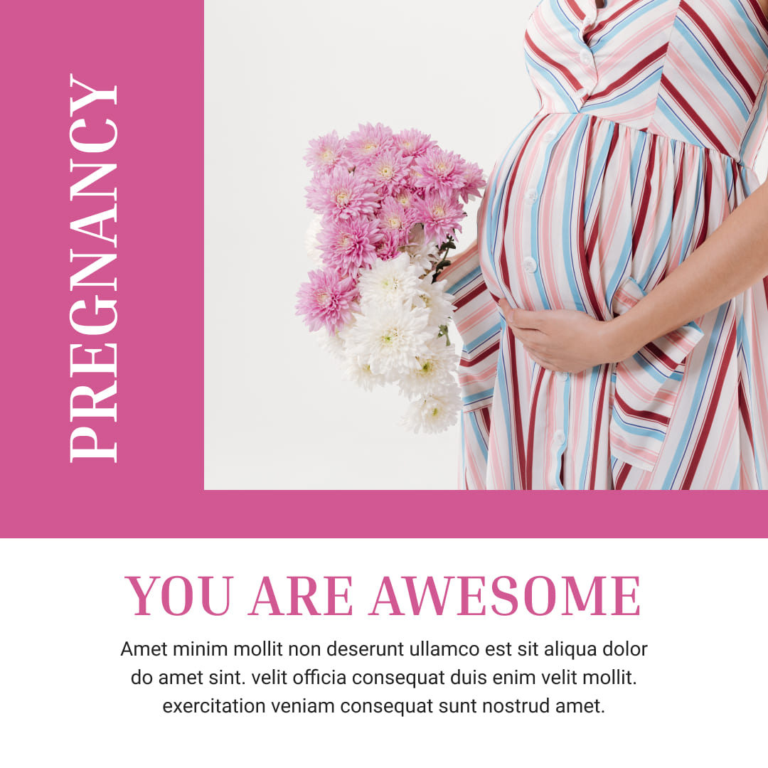 Pink pregnancy template for a special event.
