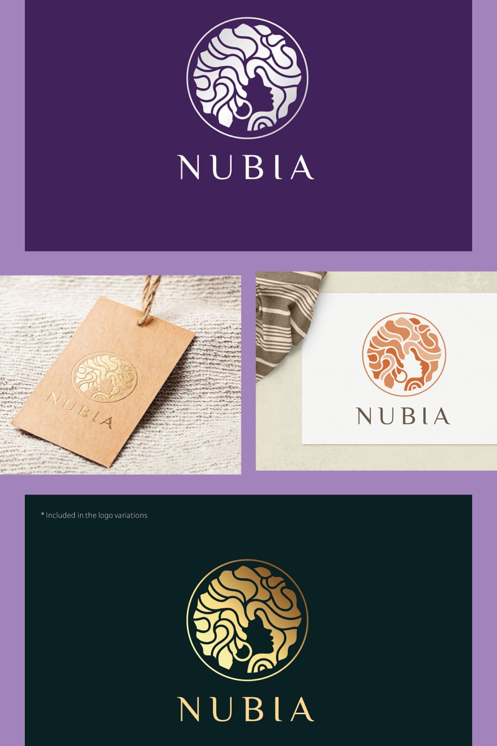 Nubia princess hair style logo concept.