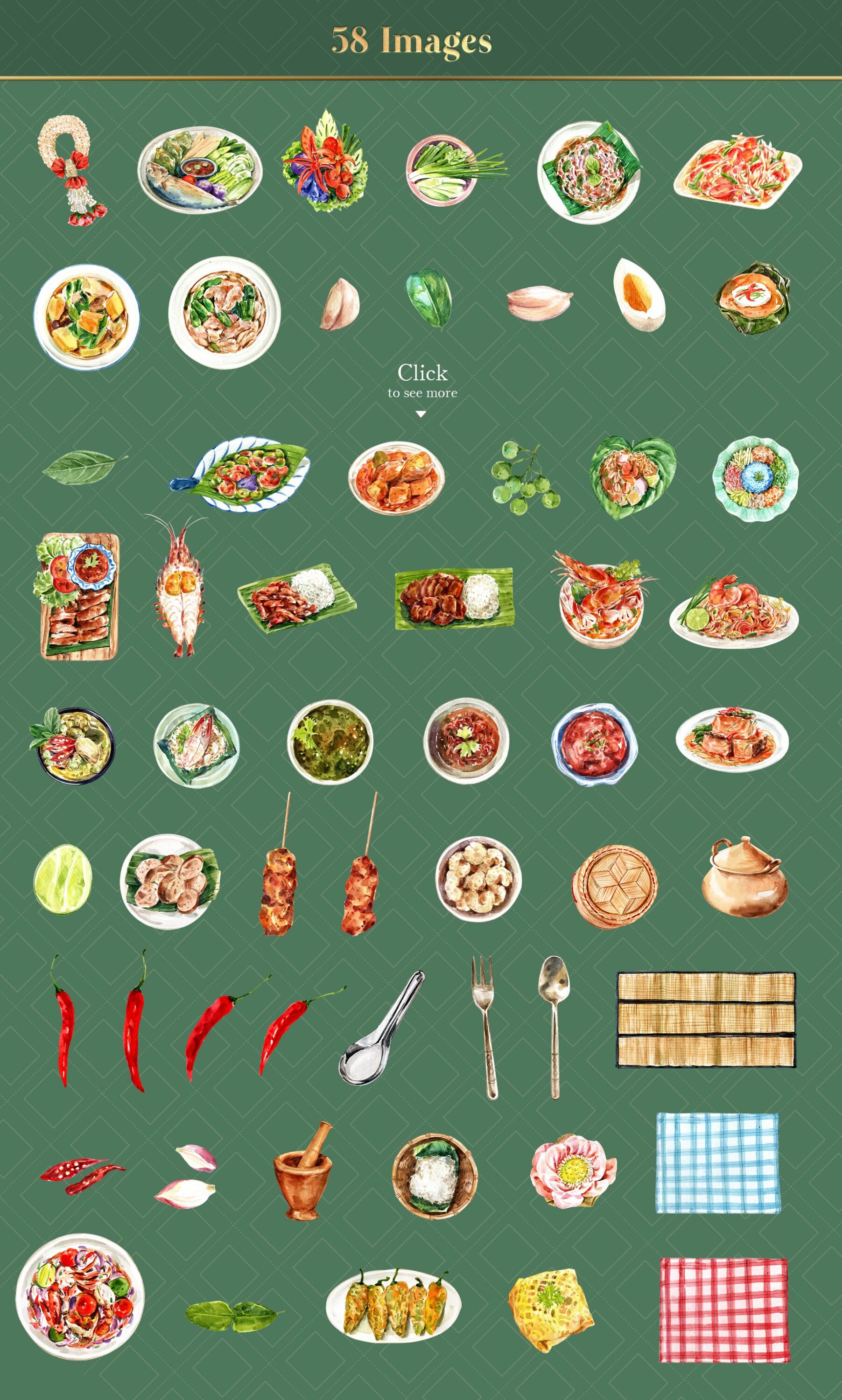 A lot of thai food elements.